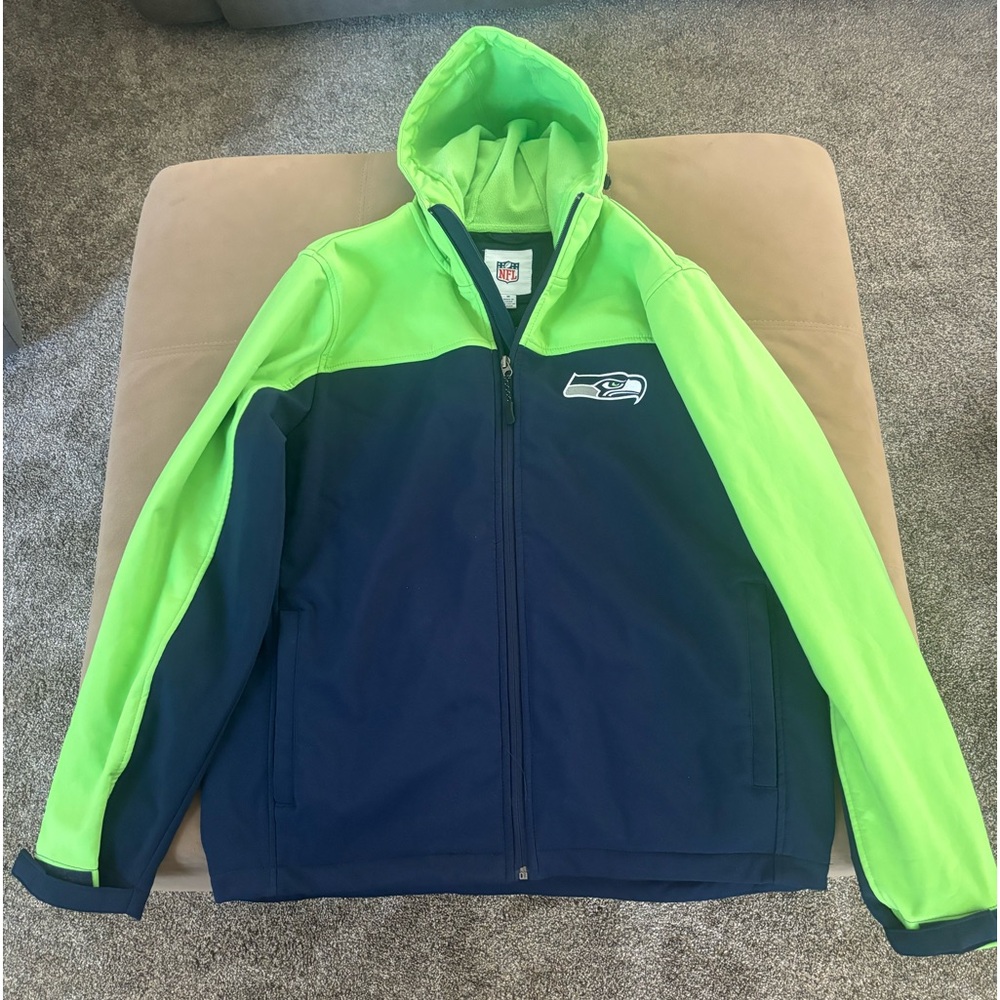 Seahawks NFL zip up jacket with adjustable hood & pockets